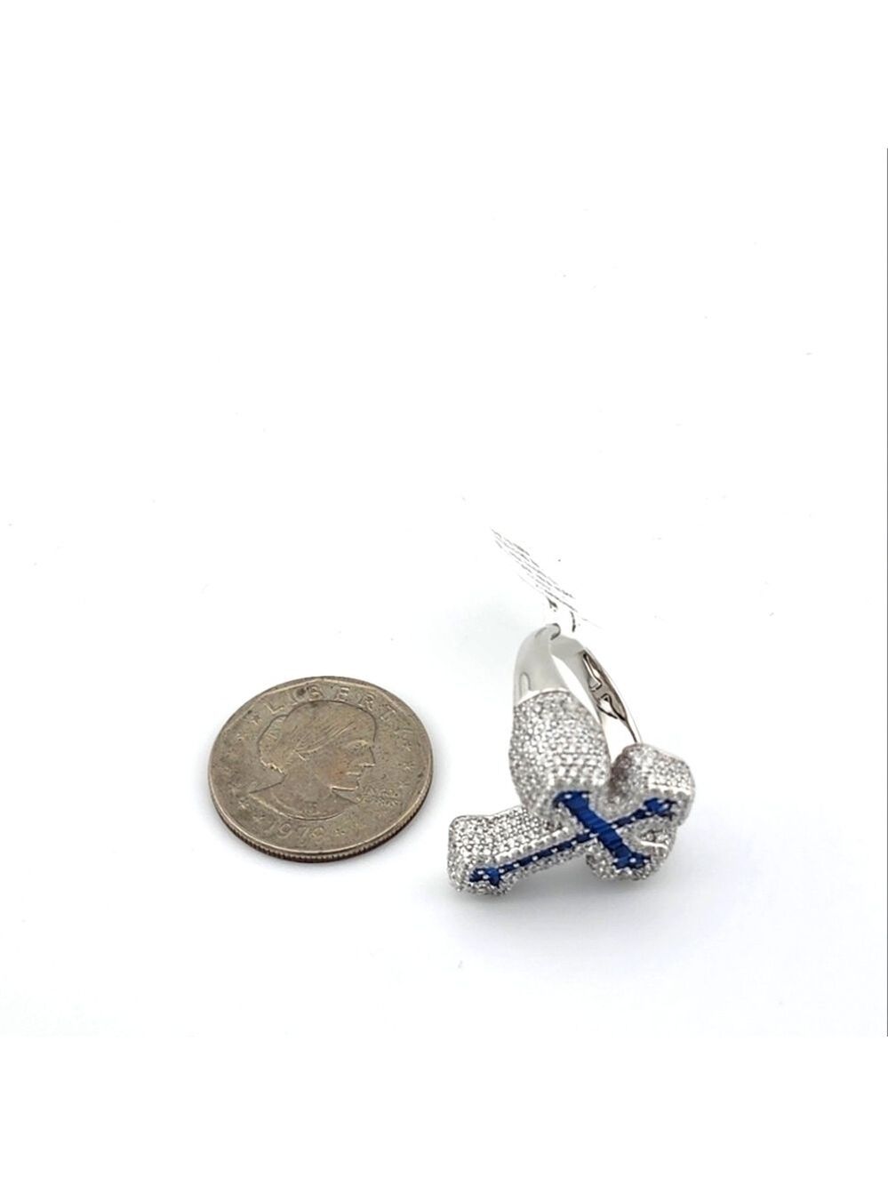 925 Silver Cross Ring Bugget and round cubic zirconia - Picture 8 of 9